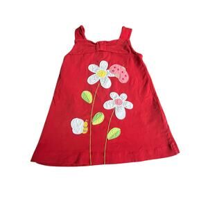 Mayoral Red Appliqué Dress | Size 2 (92 cm) | Ladybug & Flowers